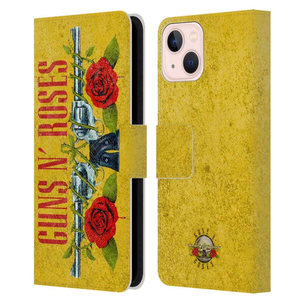 GUNS N ROSES ガンズアンドローゼズ (結成 40周年 ) - Pistols レザー手帳型 / Apple iPhoneケース - PGS