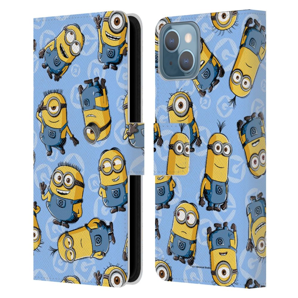 MINIONS ミニオンズ (公開 10周年 ) - Character Pattern レザー手帳型 / Apple iPhoneケース - PGS