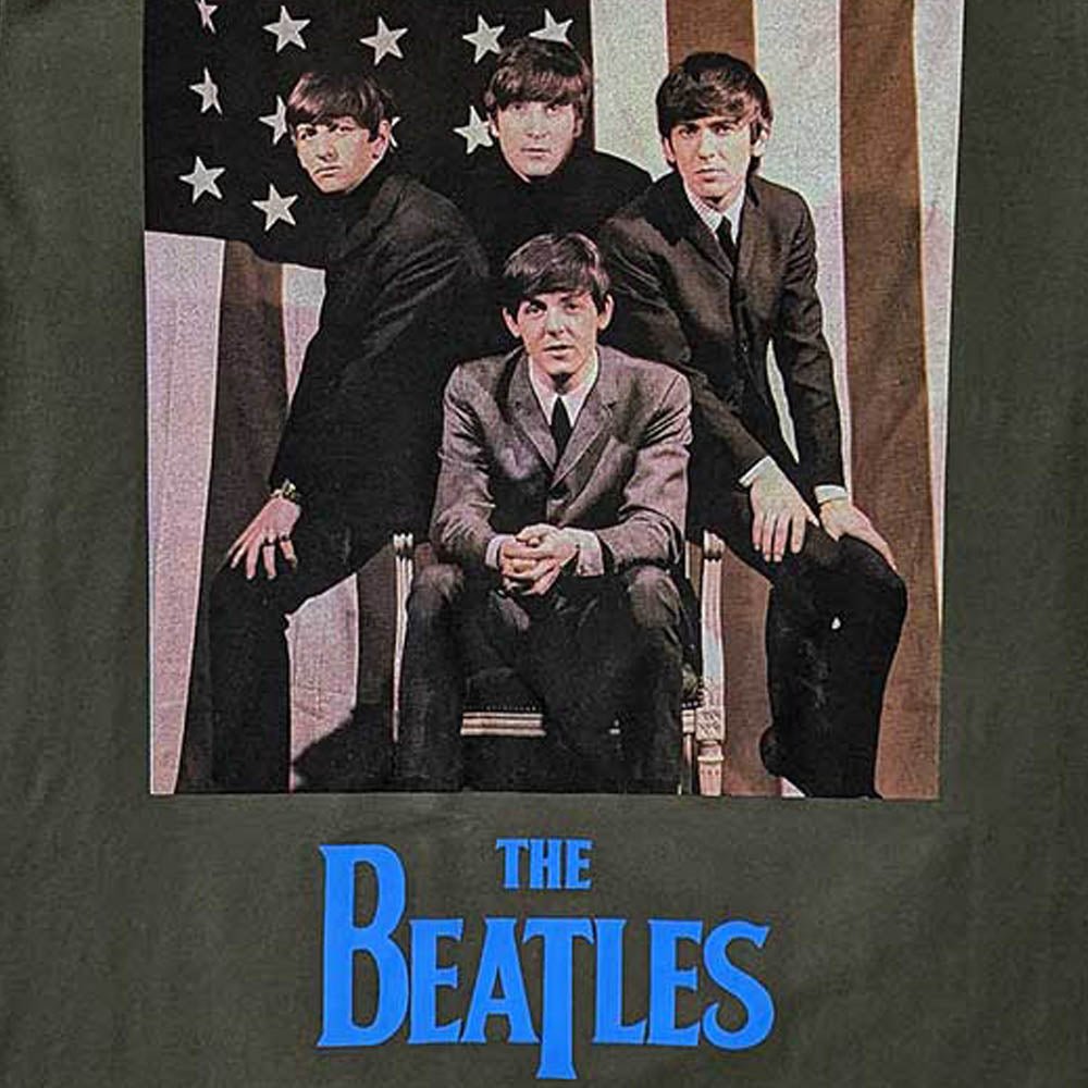 THE BEATLES ビートルズ (結成 65周年 ) - US Flag Photo / Tシャツ / メンズ - PGS