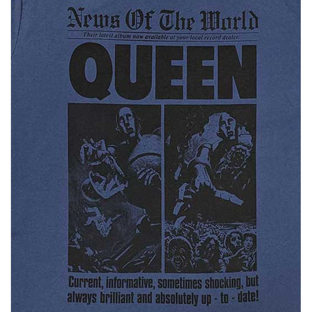 QUEEN クイーン (初来日50周年 ) - News of the World 40th Front Page / 半袖ラグラン / リンガー / Tシャツ / メンズ - PGS