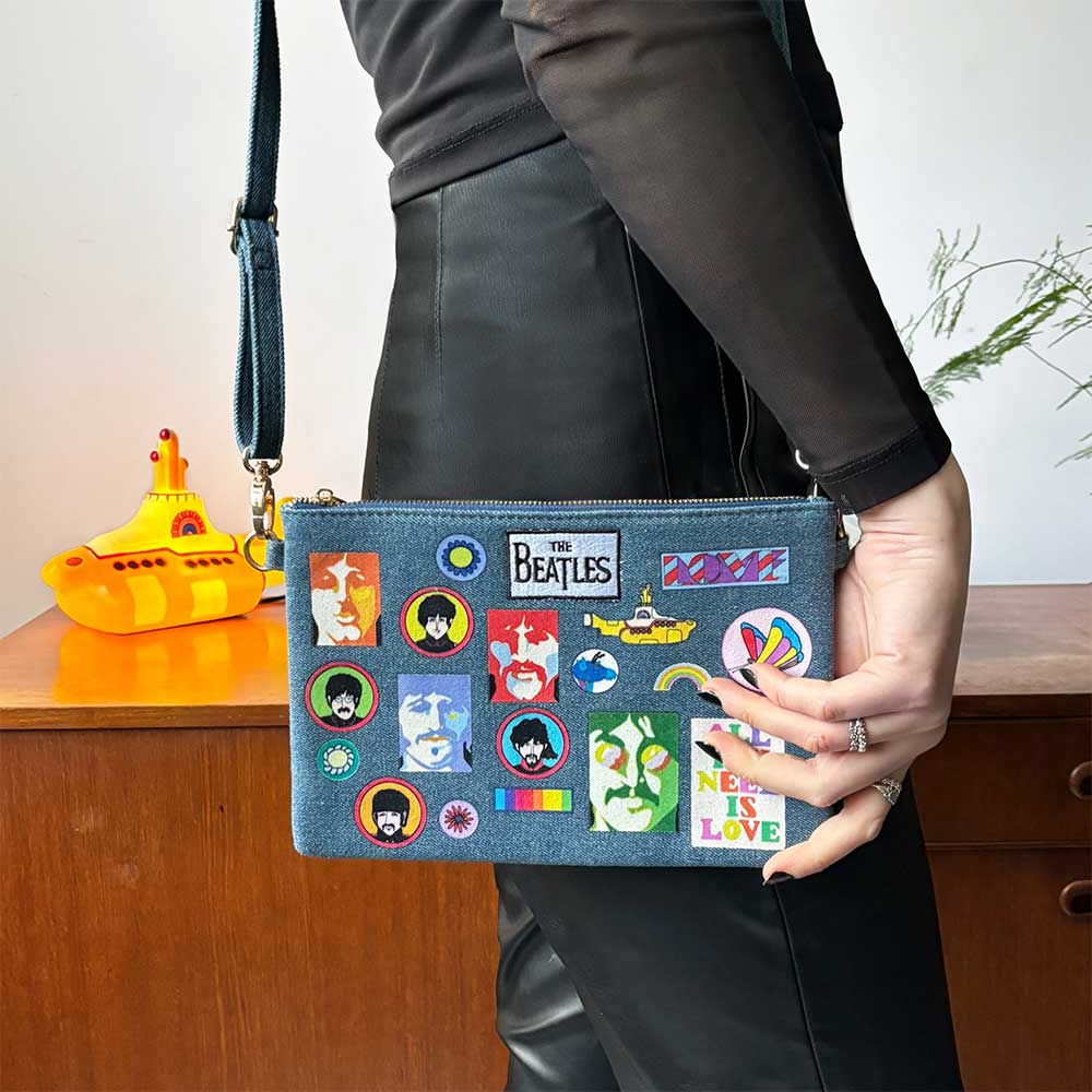 THE BEATLES ビートルズ (結成 65周年 ) - Denim Cross Body Bag / Disaster(U.K.ブランド) / ショルダーバッグ - PGS