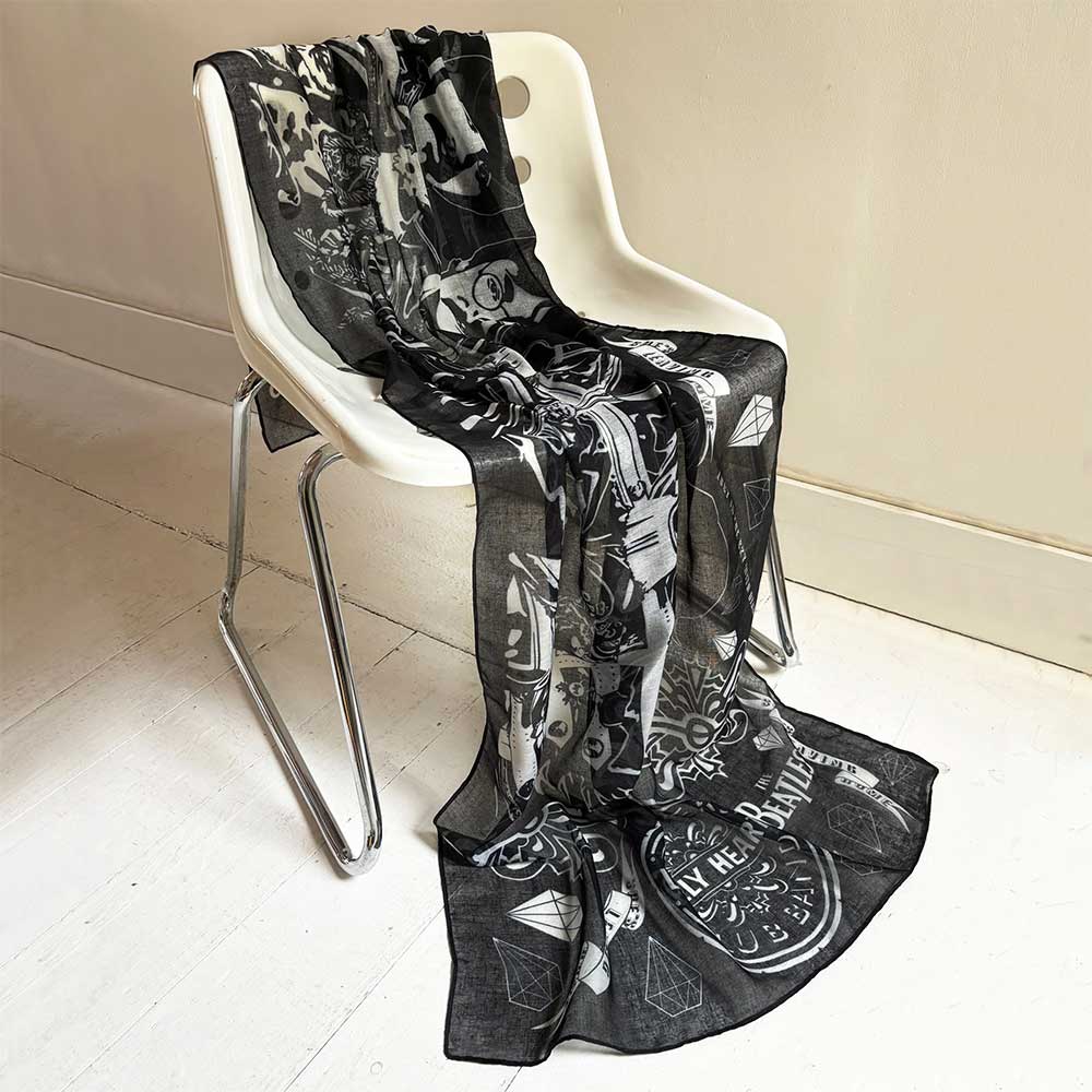 THE BEATLES ビートルズ (結成 65周年 ) - Sgt. Pepper Black & White Scarf / Disaster(U.K.ブランド) / スカーフ・マフラー - PGS