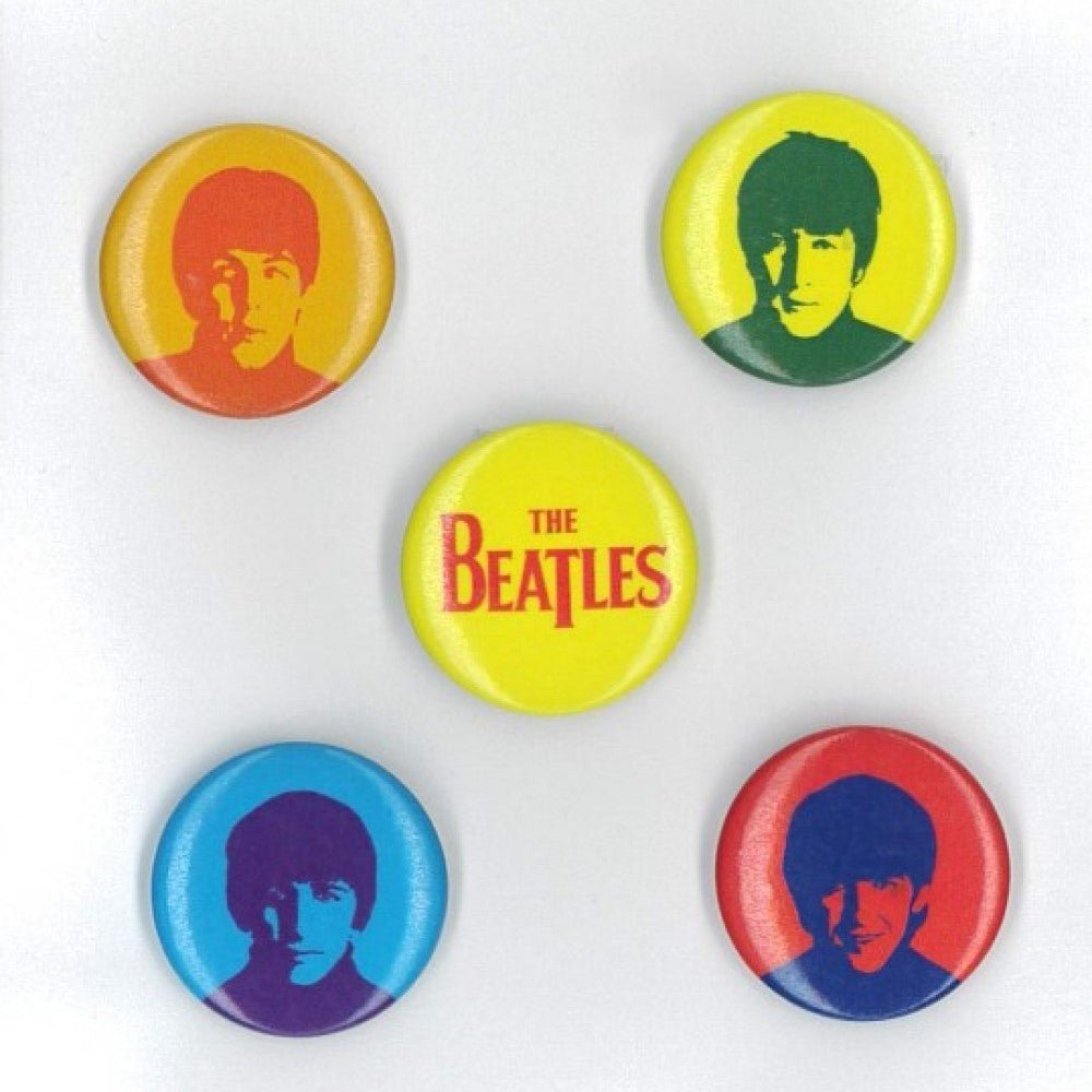 THE BEATLES ビートルズ (結成 65周年 ) - J,P,G&R Coloured / 5個セット / バッジ - PGS