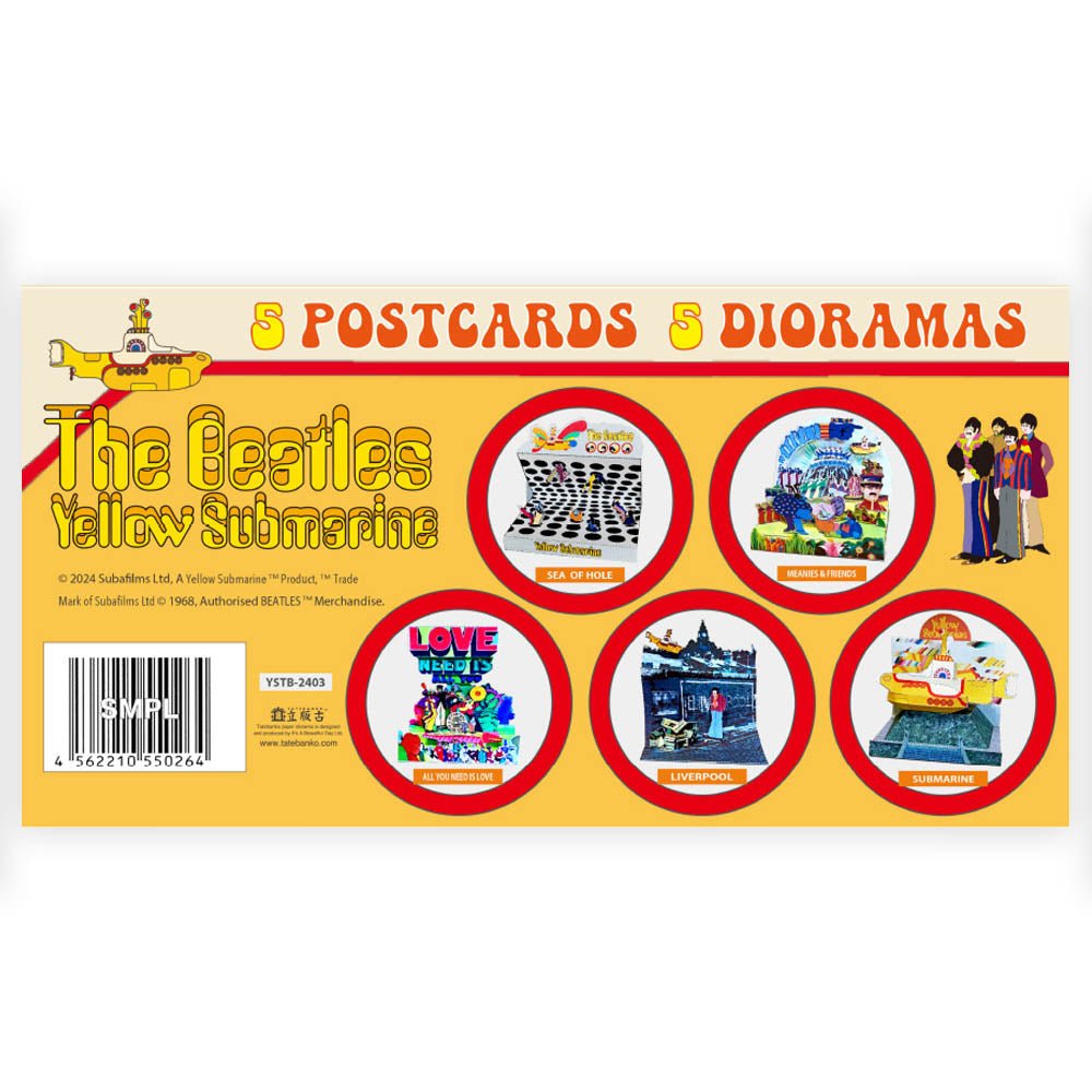 THE BEATLES ビートルズ (結成 65周年 ) - Yellow Submarine Postcard Diorama Set / 5 designs / ポストカード・レター - PGS