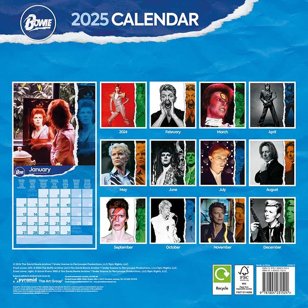 【廃番ラスト販売/特別価格】DAVID BOWIE デヴィッドボウイ - DAVID BOWIE / 2025年 / カレンダー・ダイアリー