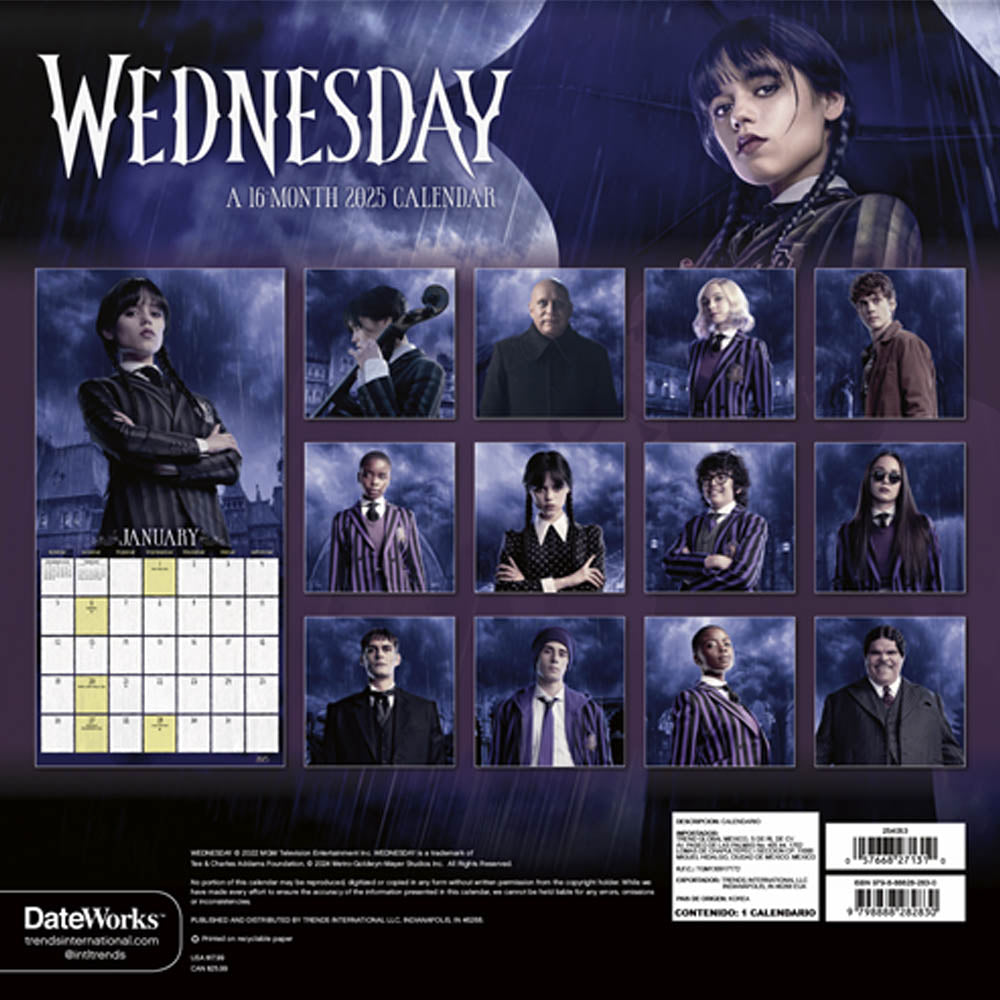 【廃番ラスト販売/特別価格】WEDNESDAY ウェンズデー (シーズン2 8月6日 配信 ) - CALENDAR 2025 / カレンダー・ダイアリー 【公式 / オフィシャル】