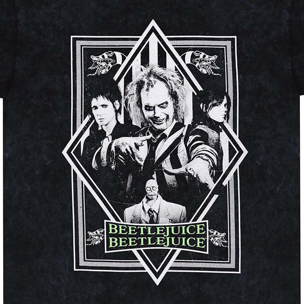 BEETLEJUICE Beetlejuice - BW Poster / Snow Wash / T-shirt / Men's