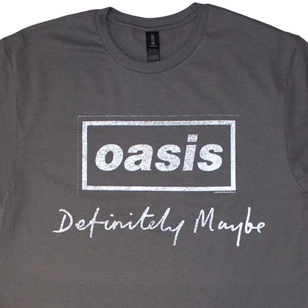 OASIS オアシス (映画「オアシス:ドント・ルック・バック・イン・アンガー」公開 ) - Definitely Maybe Distressed Text Logo / Tシャツ / メンズ