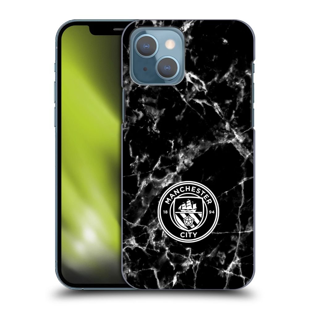 MANCHESTER CITY FC マンチェスターシティFC - Marble Badge / Black White Mono ハード case / Apple iPhoneケース - PGS