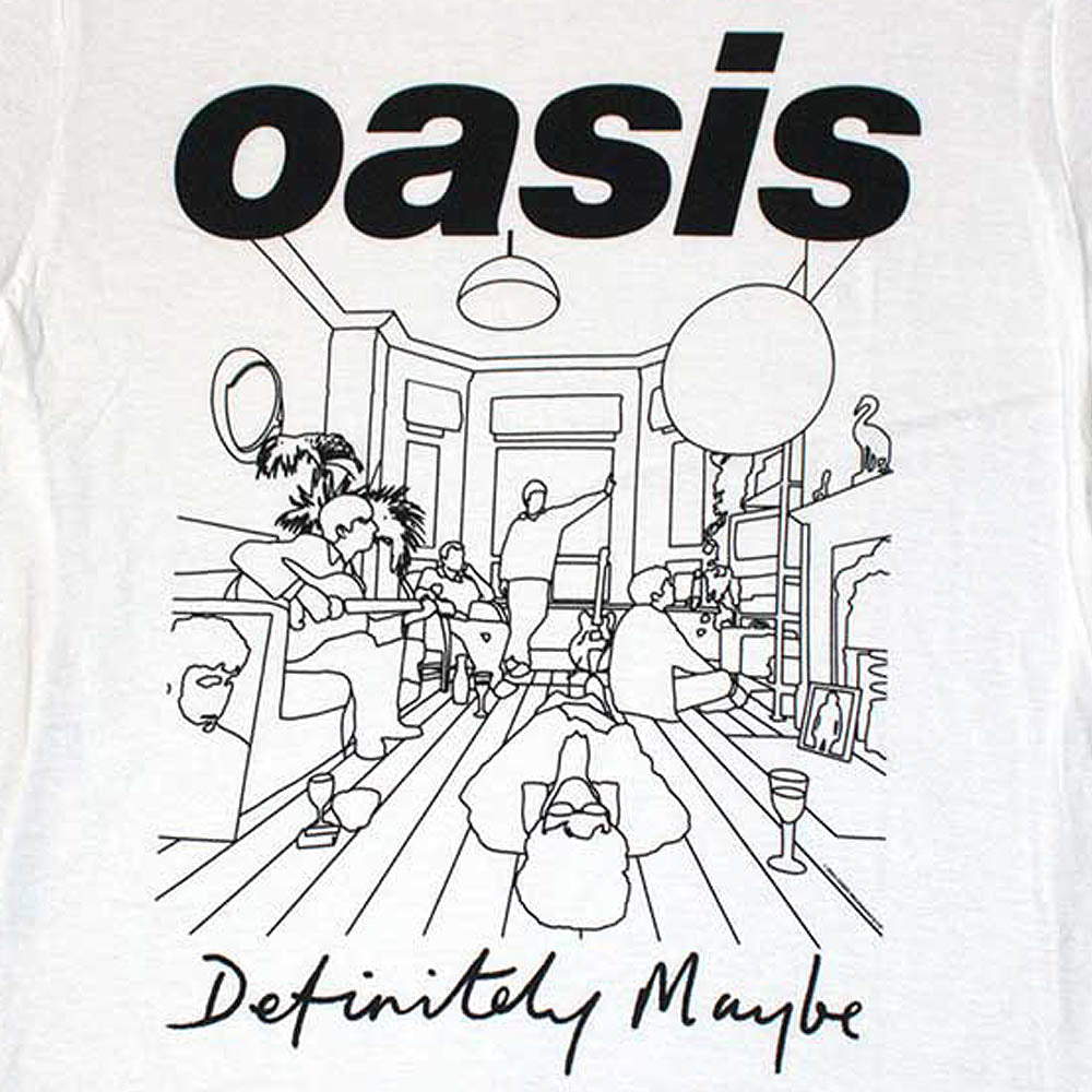OASIS オアシス (映画「オアシス:ドント・ルック・バック・イン・アンガー」公開 ) - Definitely Maybe Line Drawing / Tシャツ / メンズ
