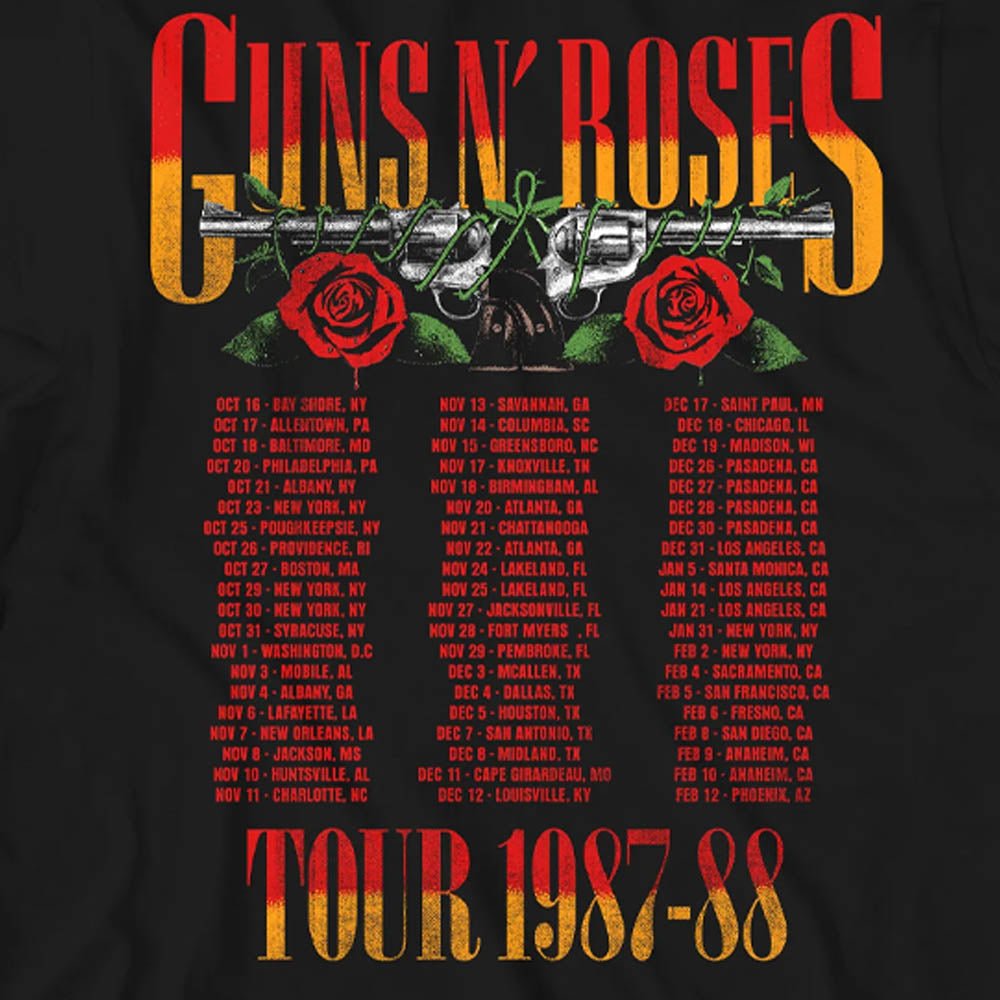 GUNS N ROSES ガンズアンドローゼズ (結成 40周年 ) - 1987 - 88 TOUR / バックプリントあり / Tシャツ / メンズ - PGS