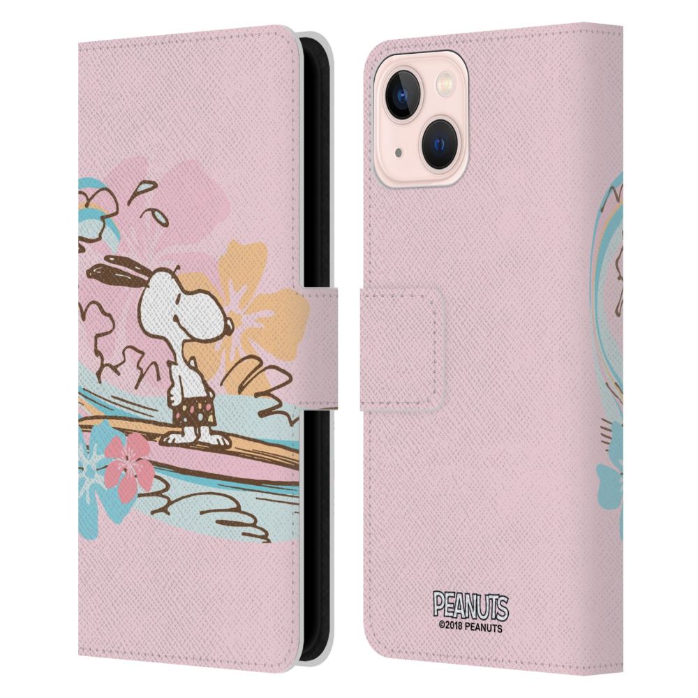 PEANUTS スヌーピー (コミック誕生 75周年 ) - Beach Bum Snoopy / Surf レザー手帳型 / Apple iPhoneケース - PGS