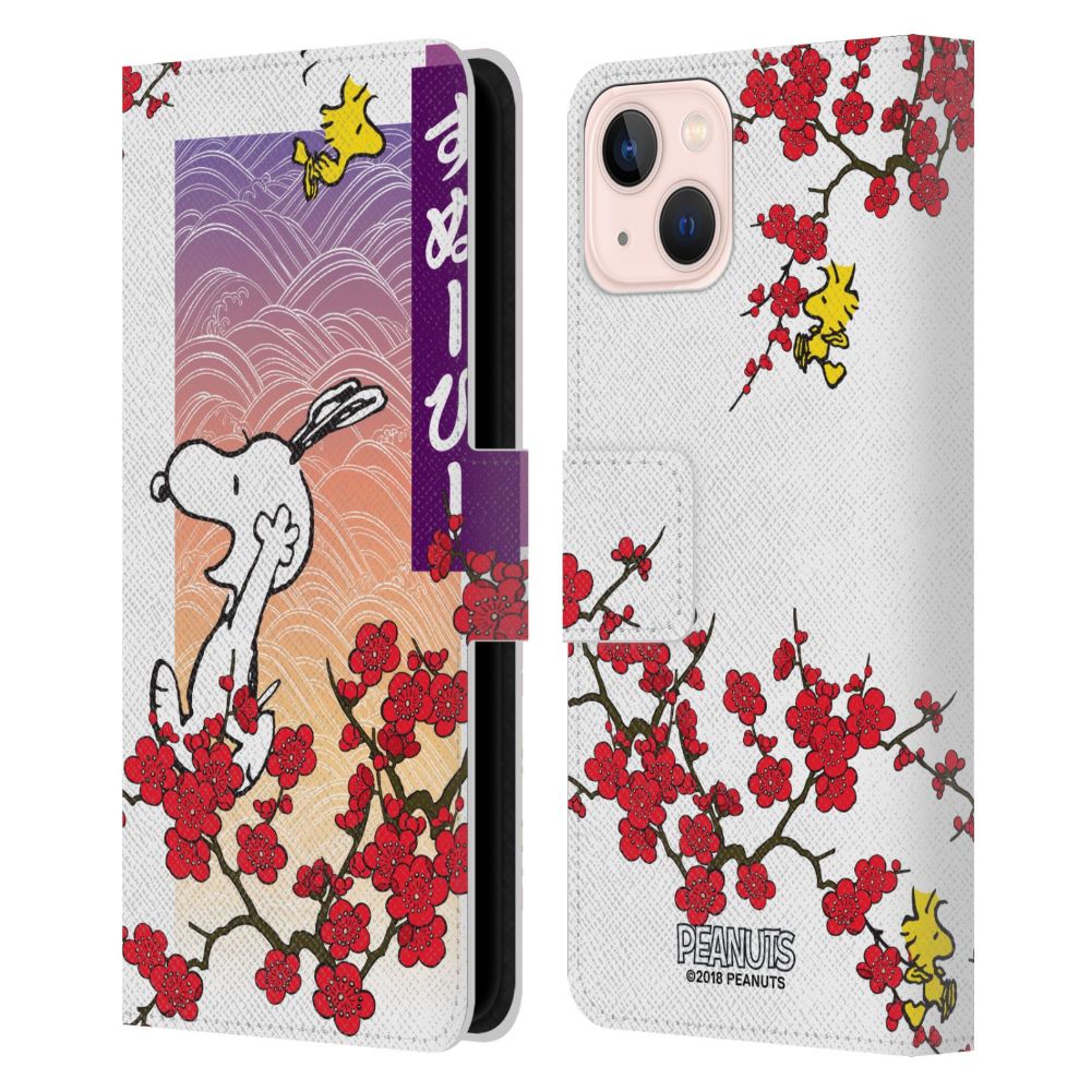 PEANUTS スヌーピー - Cherry Blossoms 2 レザー手帳型 / Apple iPhone
