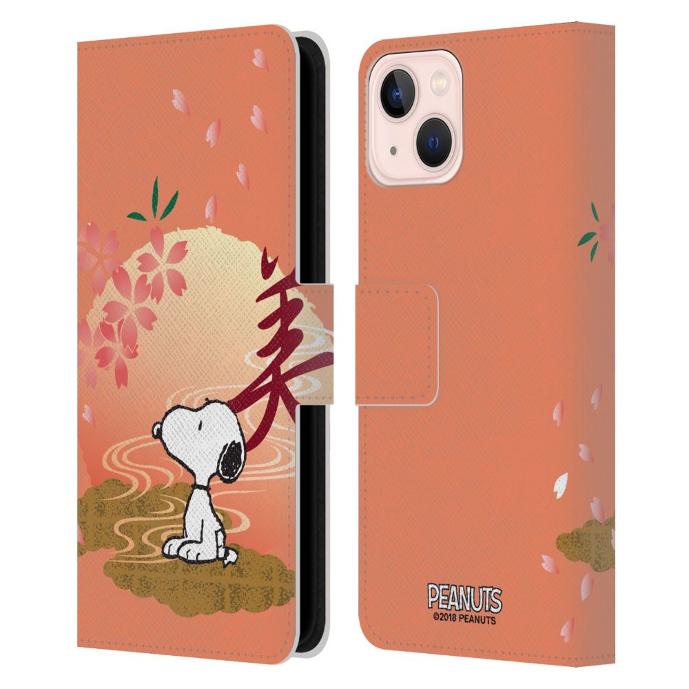 PEANUTS スヌーピー (コミック誕生 75周年 ) - Sakura レザー手帳型 / Apple iPhoneケース - PGS