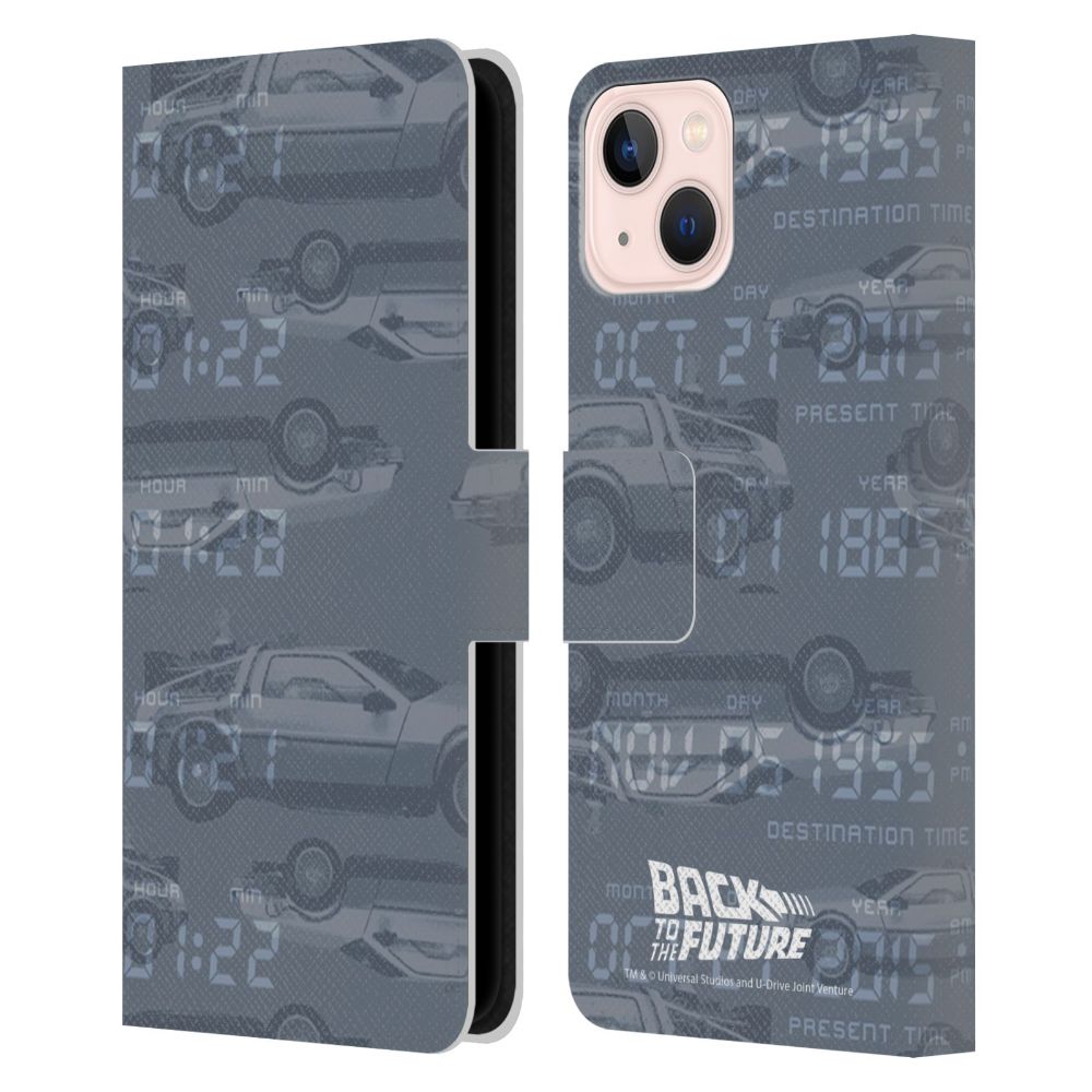 BACK TO THE FUTURE バックトゥザフューチャー (劇場公開 40周年 ) - Grey レザー手帳型 / Apple iPhoneケース - PGS