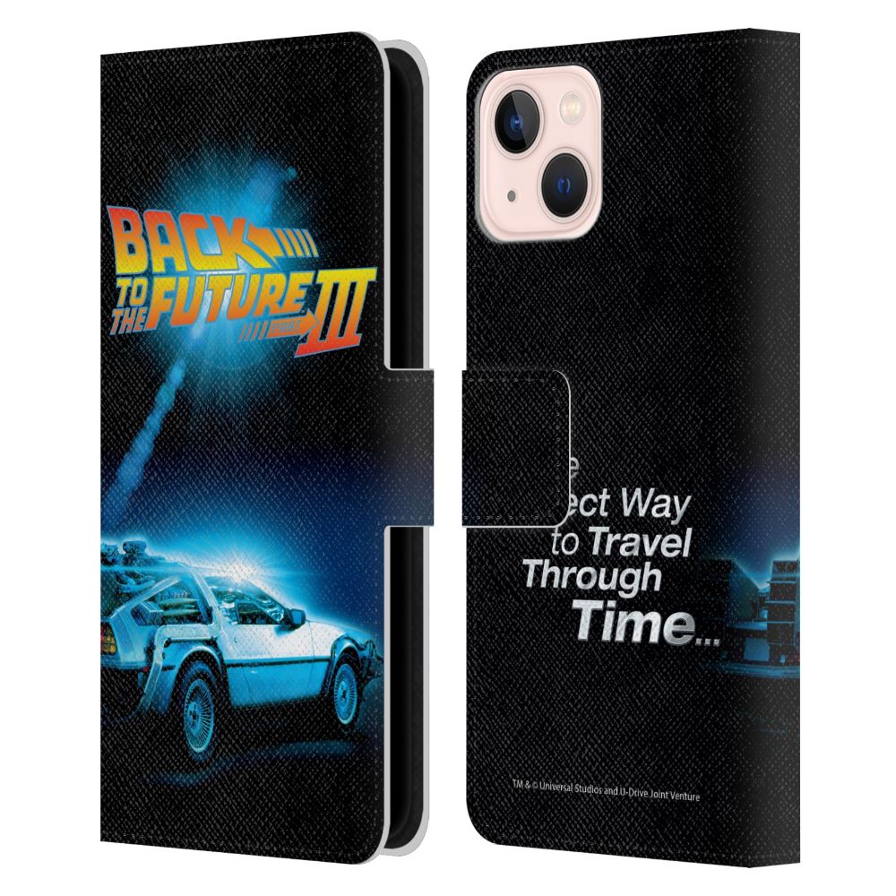 BACK TO THE FUTURE バックトゥザフューチャー (劇場公開 40周年 ) - III Key Art / Time Travel レザー手帳型 / Apple iPhoneケース - PGS