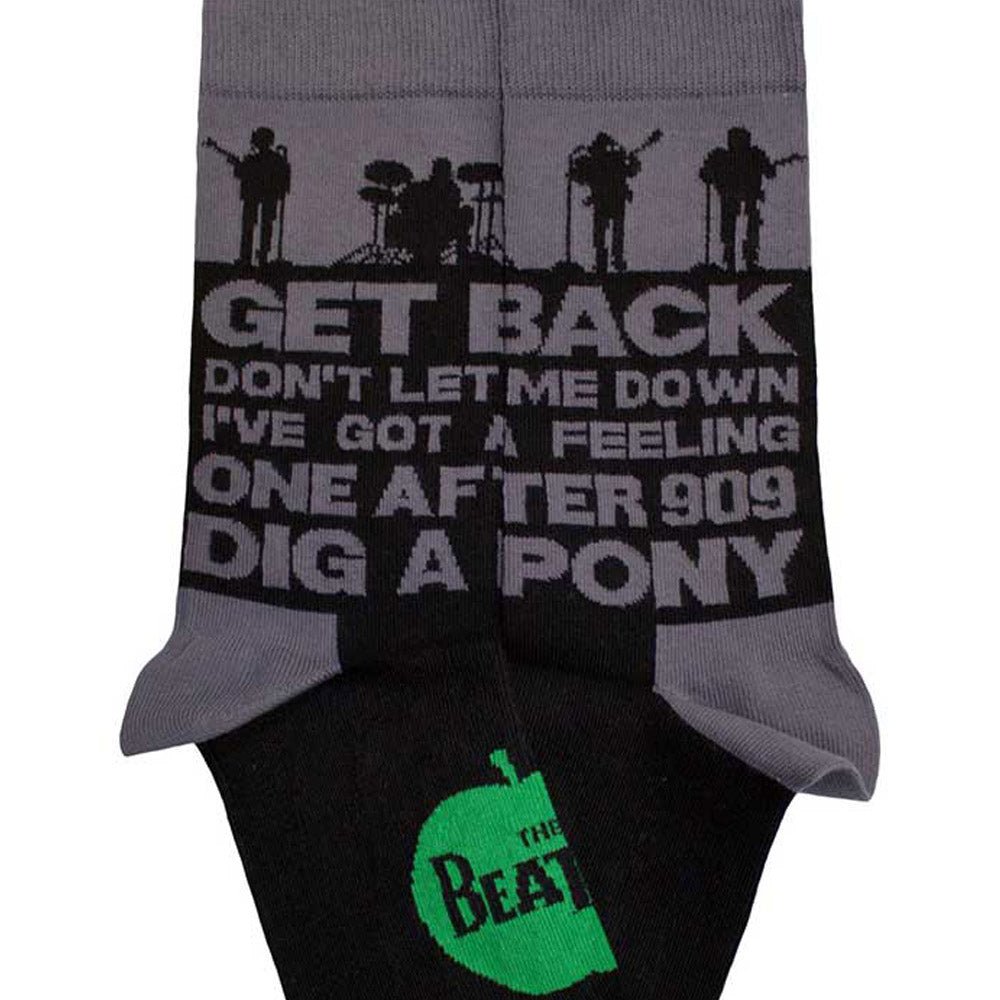 THE BEATLES ビートルズ (結成 65周年 ) - Rooftop Silhouettes & Apple / ソックス / メンズ - PGS