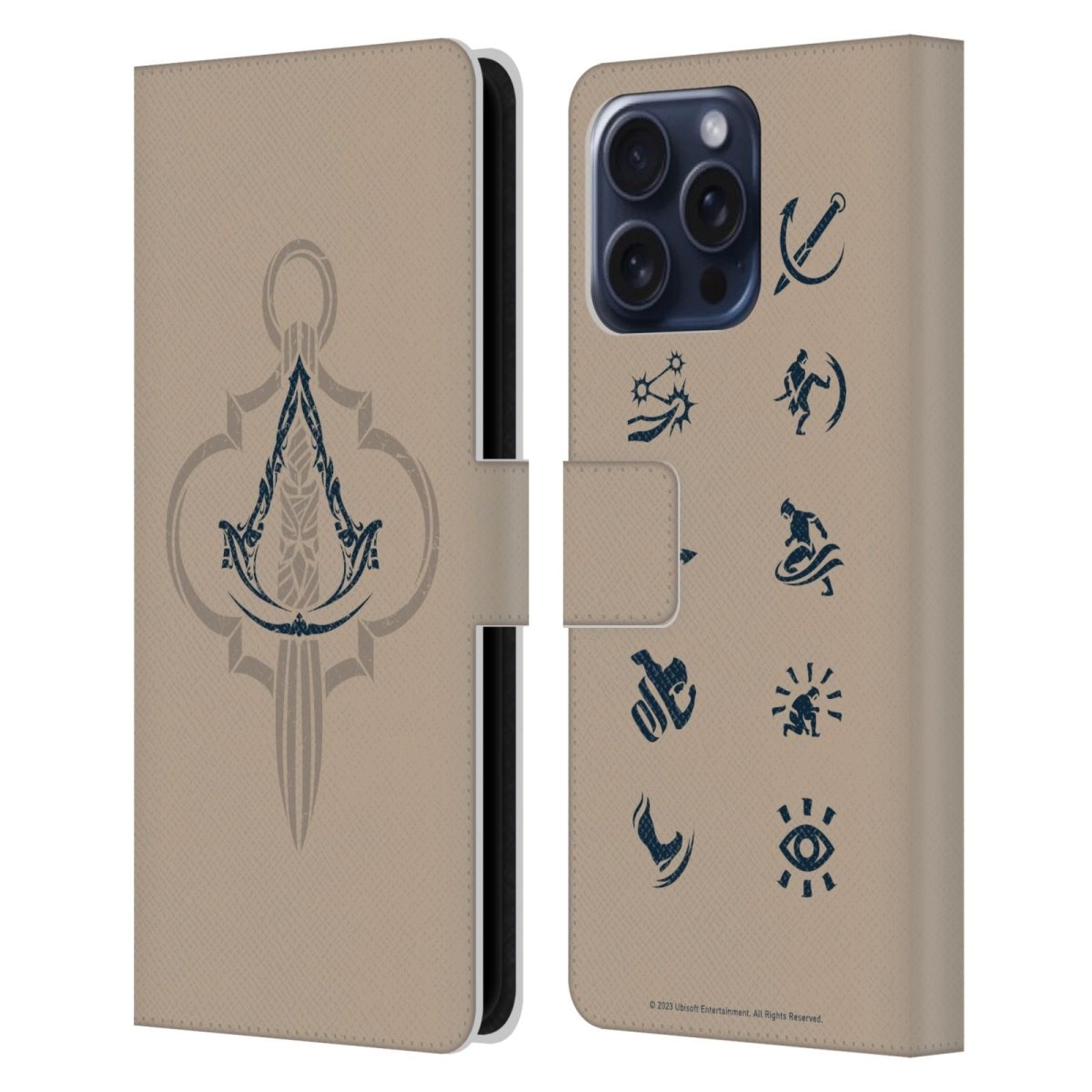 ASSASSINS CREED アサシンクリード - Mirage Graphics / Crest Hidden Blade レザー手帳型 / Apple iPhoneケース - PGS