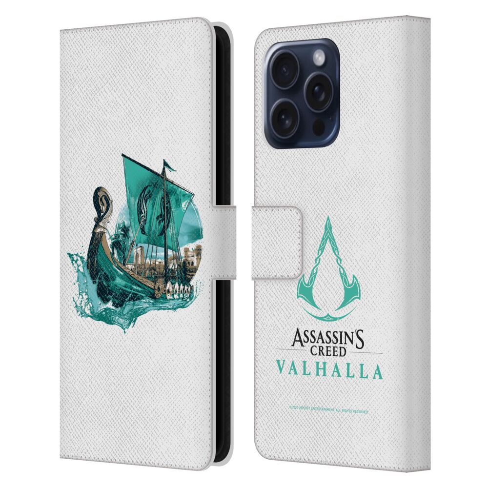 ASSASSINS CREED アサシンクリード - Valhalla Compositions And Patterns / Eivor's Drakkar レザー手帳型 / Apple iPhoneケース - PGS