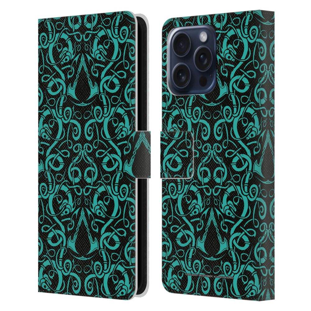 ASSASSINS CREED アサシンクリード - Valhalla Compositions And Patterns / Vines レザー手帳型 / Apple iPhoneケース - PGS