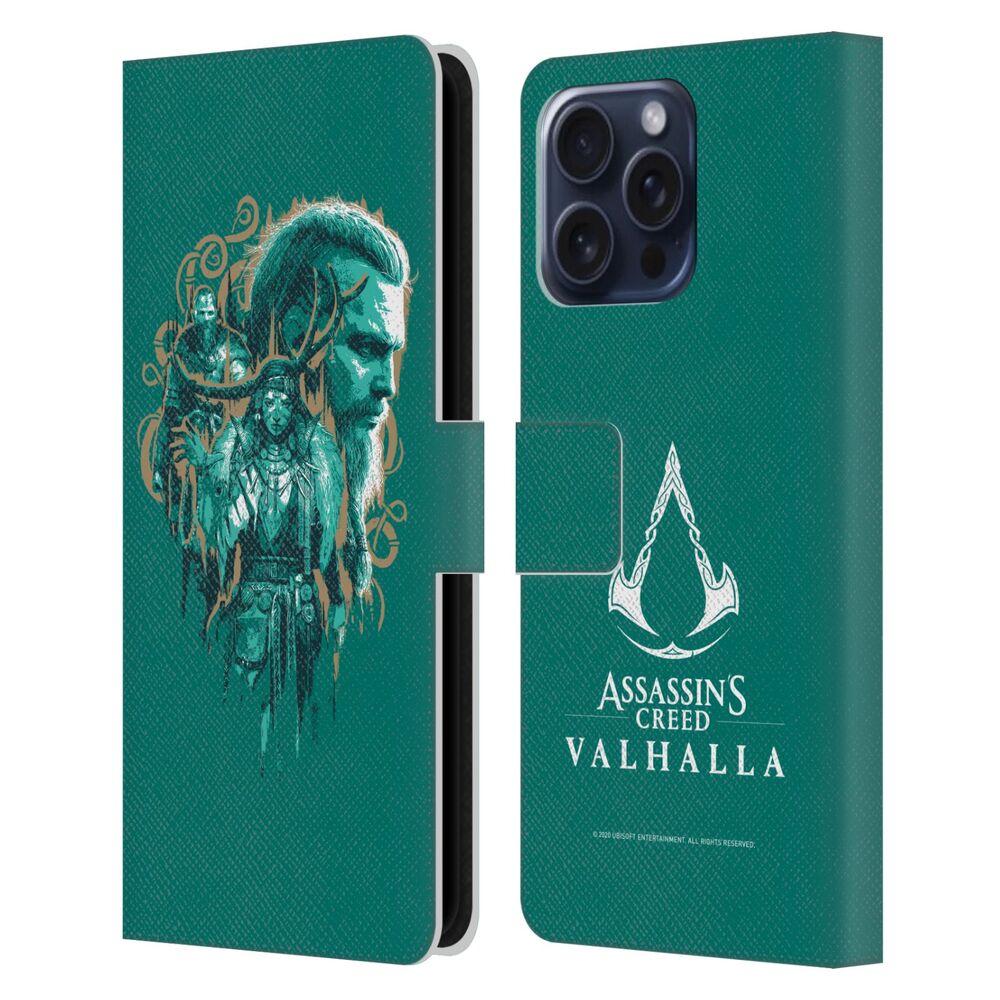 ASSASSINS CREED アサシンクリード - Valhalla Compositions And Patterns / Volva レザー手帳型 / Apple iPhoneケース - PGS