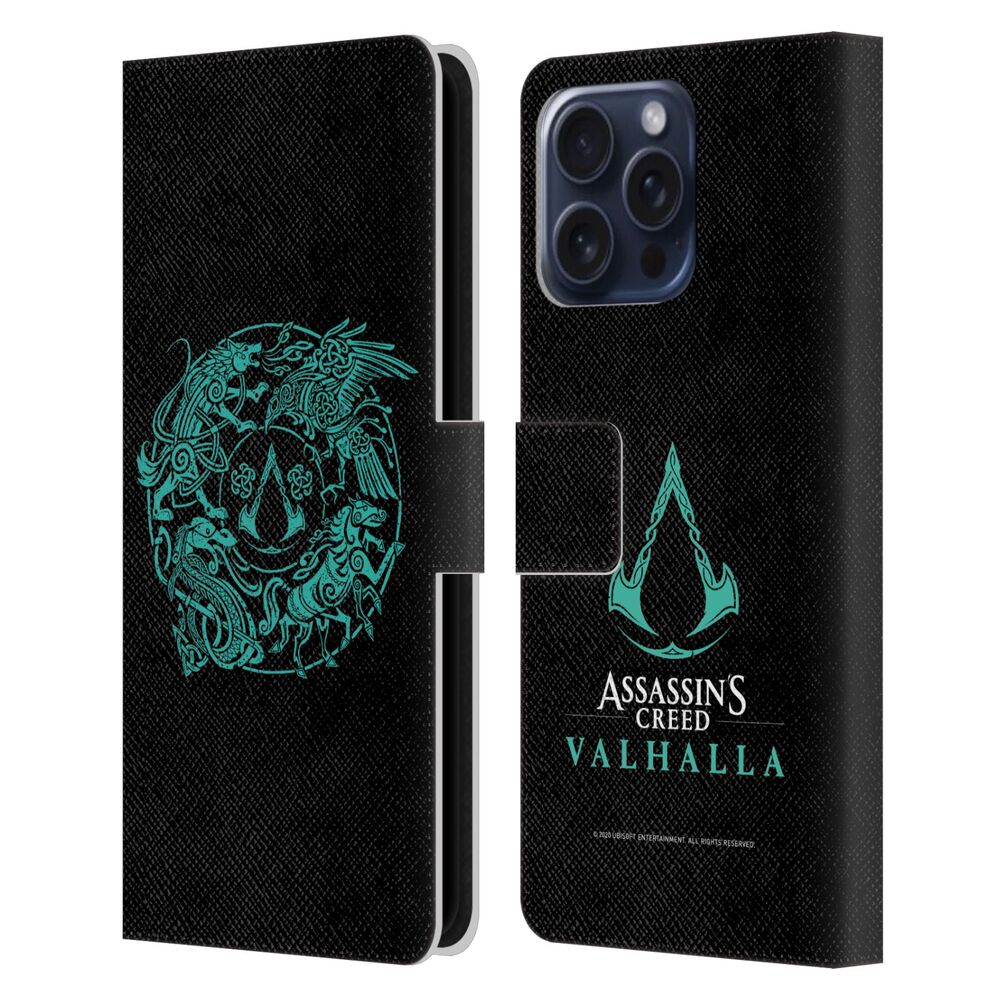 ASSASSINS CREED アサシンクリード - Valhalla Compositions And Patterns / Animals Crest レザー手帳型 / Apple iPhoneケース - PGS