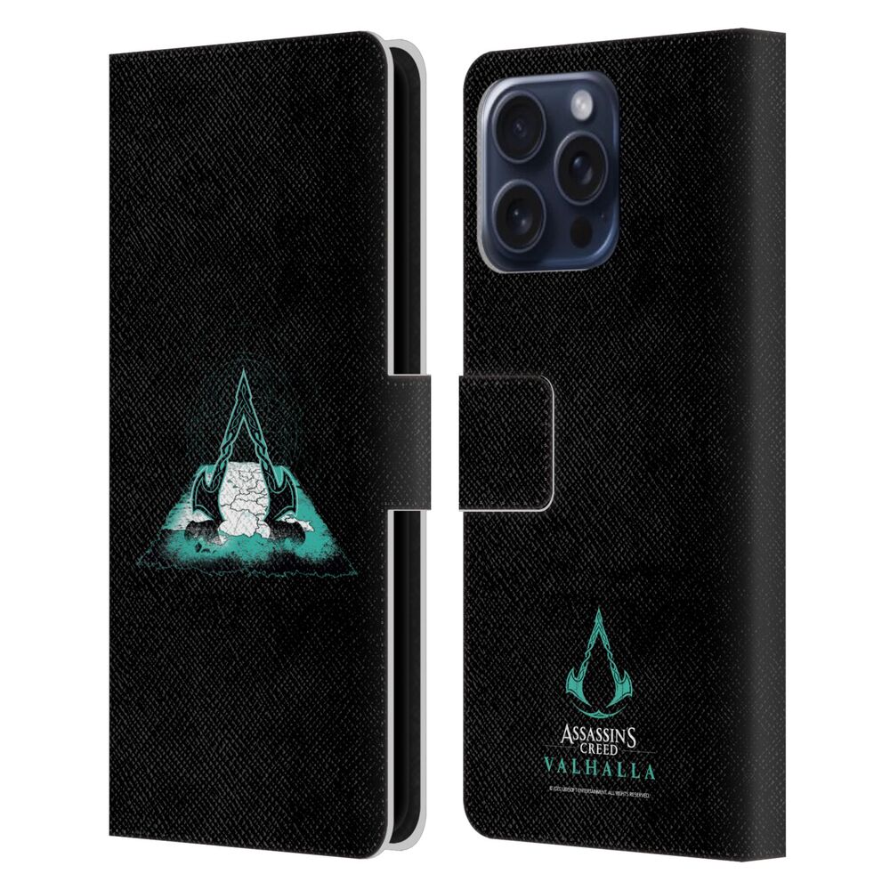 ASSASSINS CREED アサシンクリード - Valhalla Compositions / Crest And Map レザー手帳型 / Apple iPhoneケース - PGS