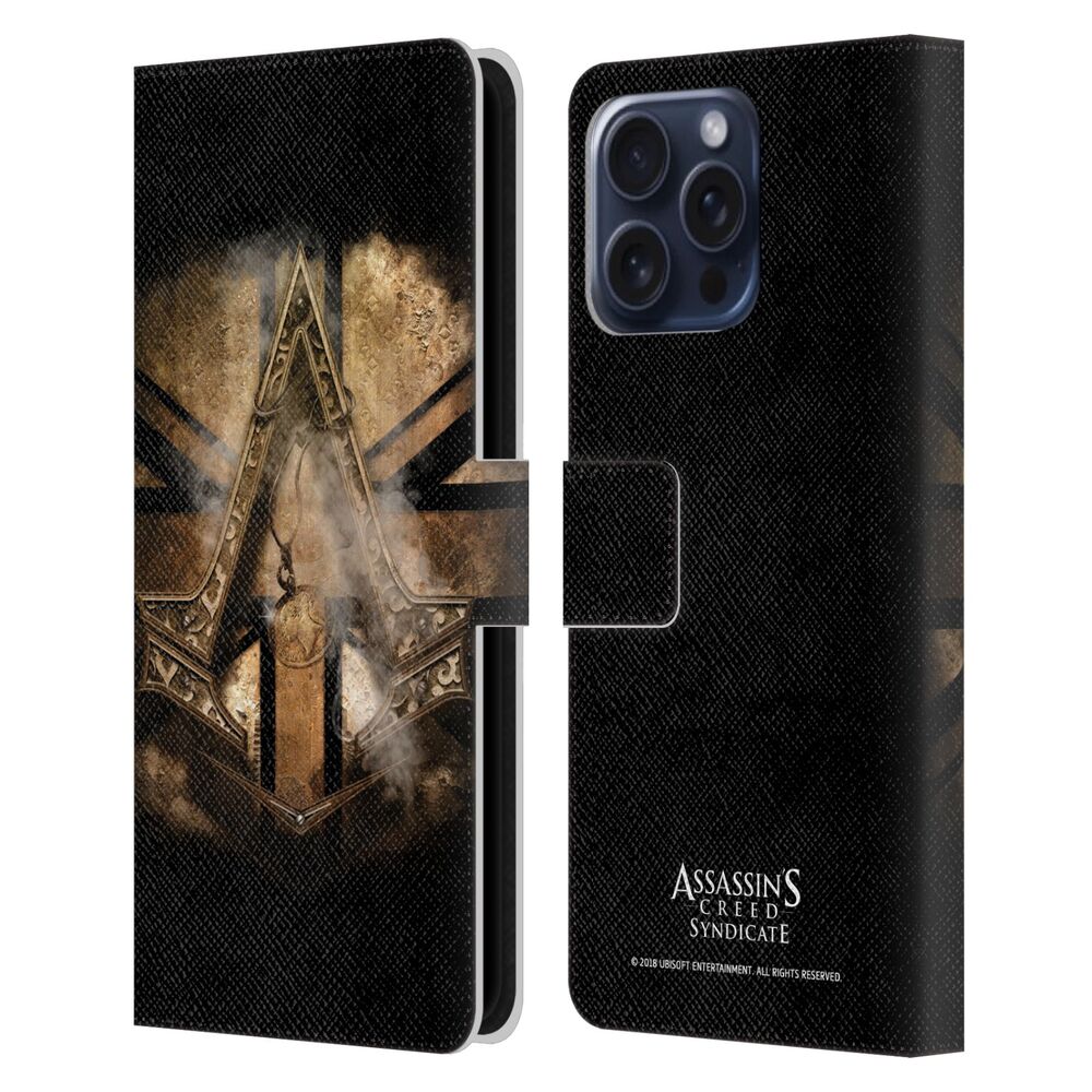 ASSASSINS CREED アサシンクリード - Syndicate Logo Art / Gold Shilling Necklace レザー手帳型 / Apple iPhoneケース - PGS