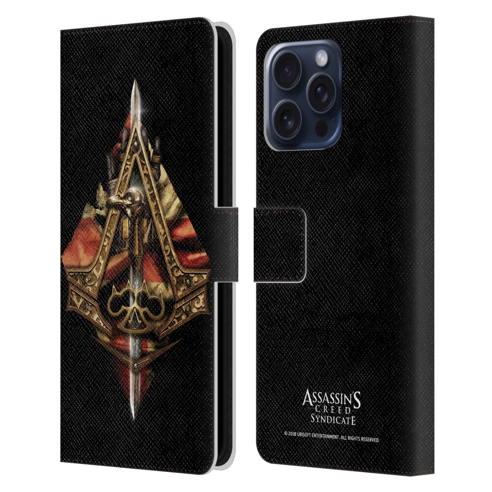 ASSASSINS CREED アサシンクリード - Syndicate Logo Art / Weapons And Flag レザー手帳型 / Apple iPhoneケース - PGS