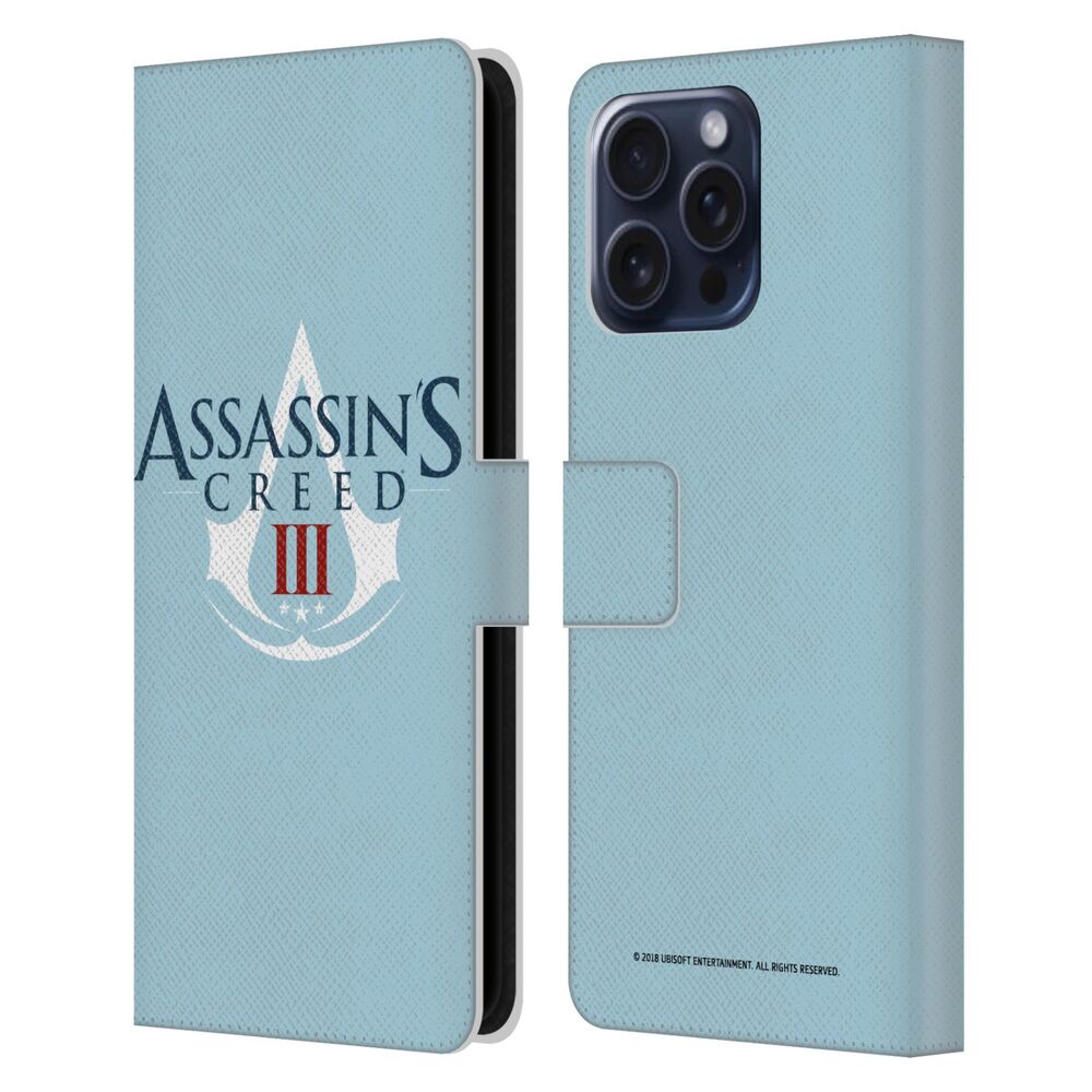 ASSASSINS CREED アサシンクリード - III Logos / Crest 2 レザー手帳型 / Apple iPhoneケース - PGS