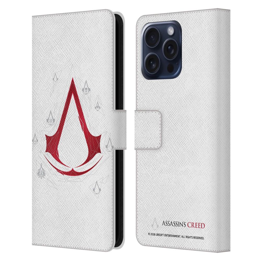 ASSASSINS CREED アサシンクリード - Legacy Logo / Geometric White レザー手帳型 / Apple iPhoneケース - PGS