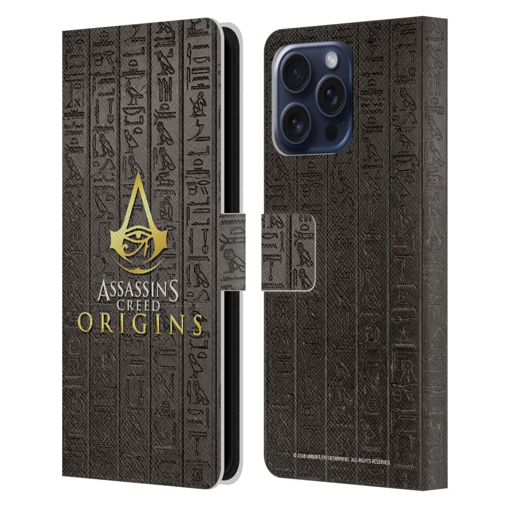 ASSASSINS CREED アサシンクリード - Origins Key Art / Hieroglyphics レザー手帳型 / Apple iPhoneケース - PGS