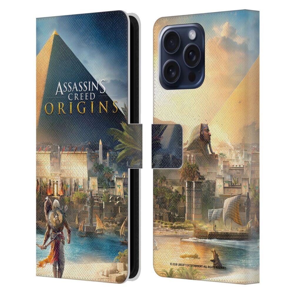 ASSASSINS CREED アサシンクリード - Origins Key Art / Bayek Pyramid レザー手帳型 / Apple iPhoneケース - PGS