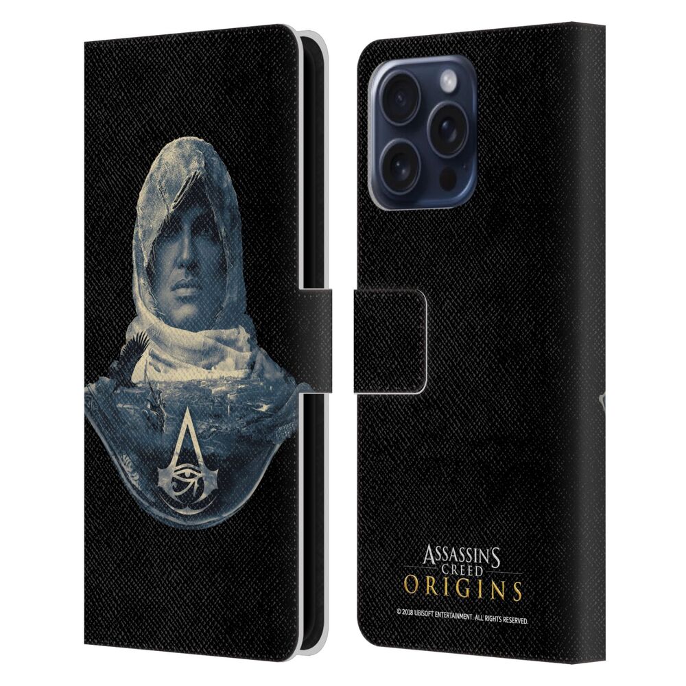 ASSASSINS CREED アサシンクリード - Origins Character Art / Bayek Double Exposure レザー手帳型 / Apple iPhoneケース - PGS