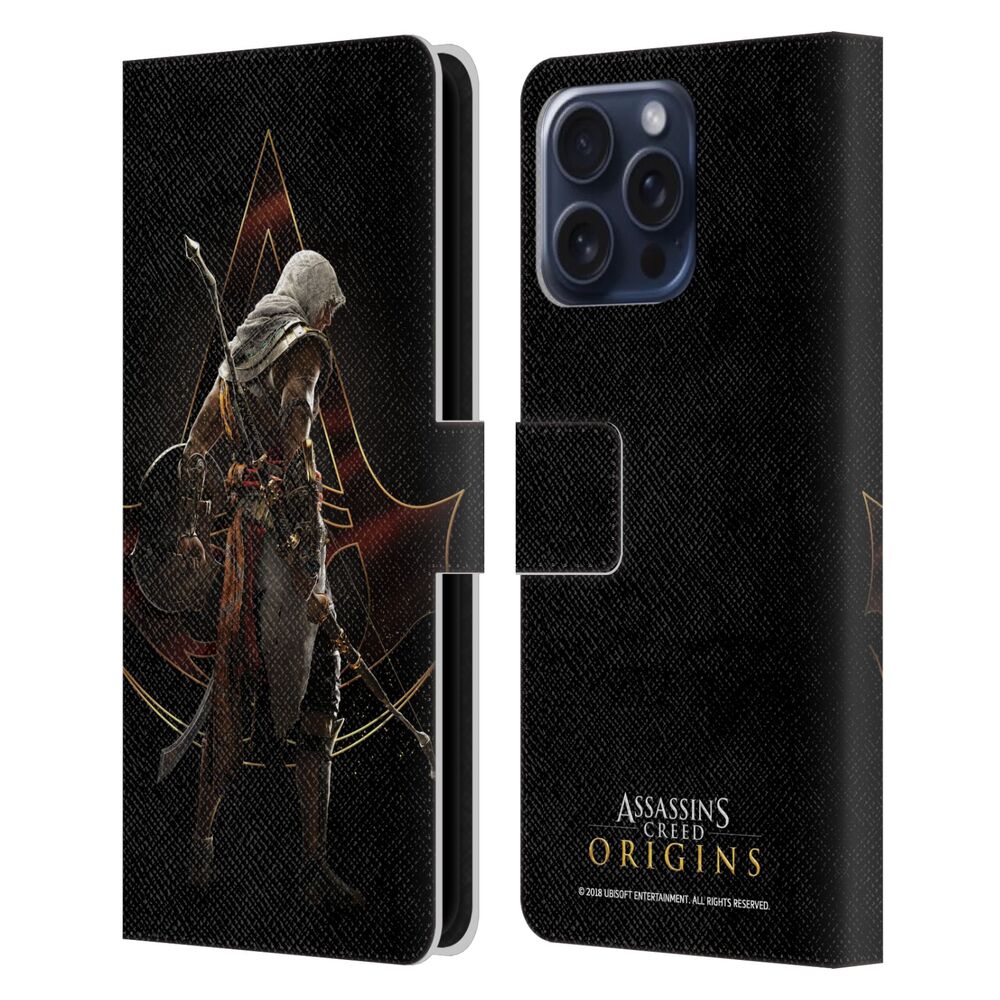 ASSASSINS CREED アサシンクリード - Origins Character Art / Bayek Crest レザー手帳型 / Apple iPhoneケース - PGS