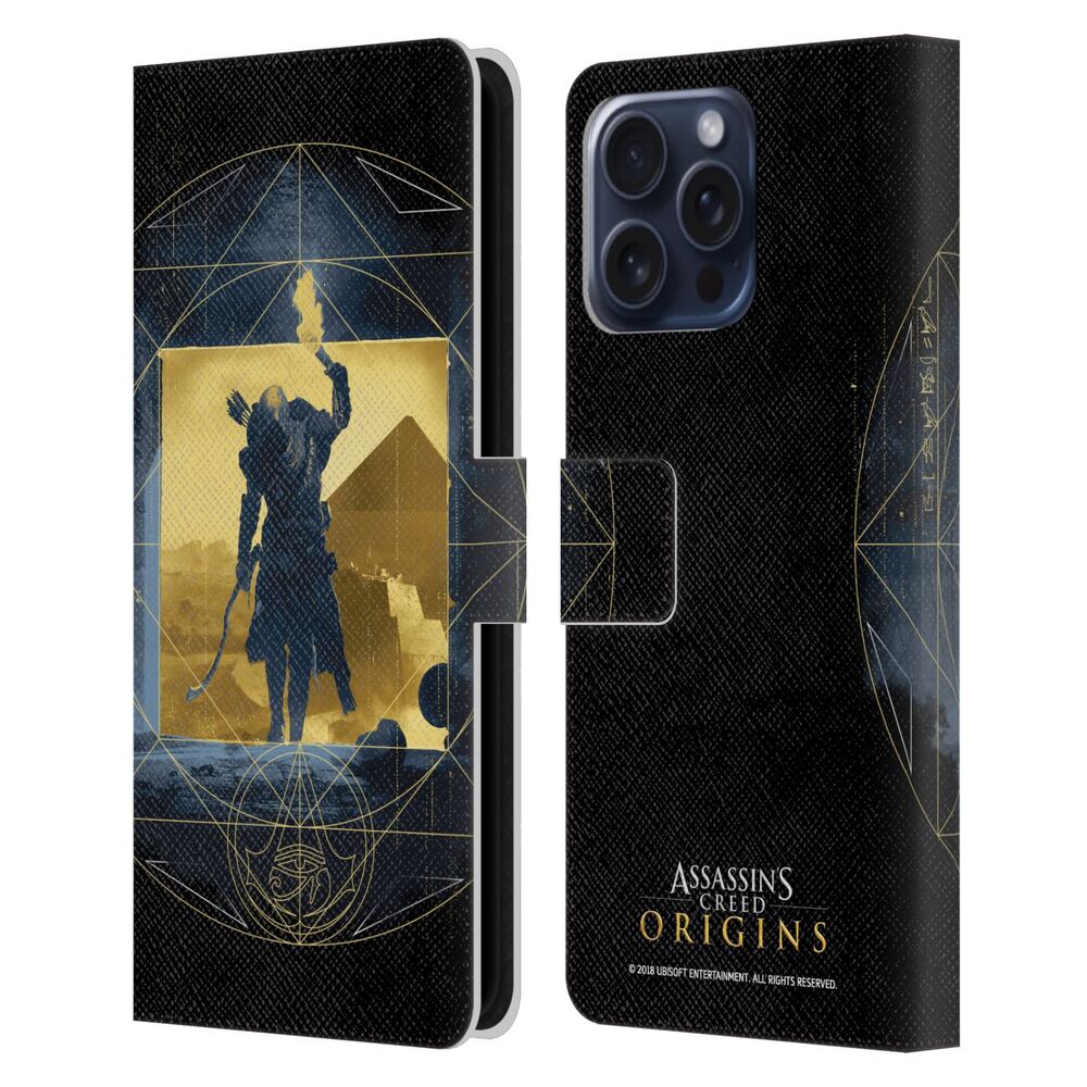 ASSASSINS CREED アサシンクリード - Origins Character Art / Bayek Torch レザー手帳型 / Apple iPhoneケース - PGS