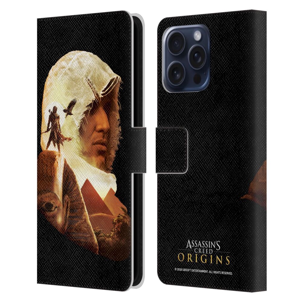 ASSASSINS CREED アサシンクリード - Origins Character Art / Bayek Sphinx レザー手帳型 / Apple iPhoneケース - PGS