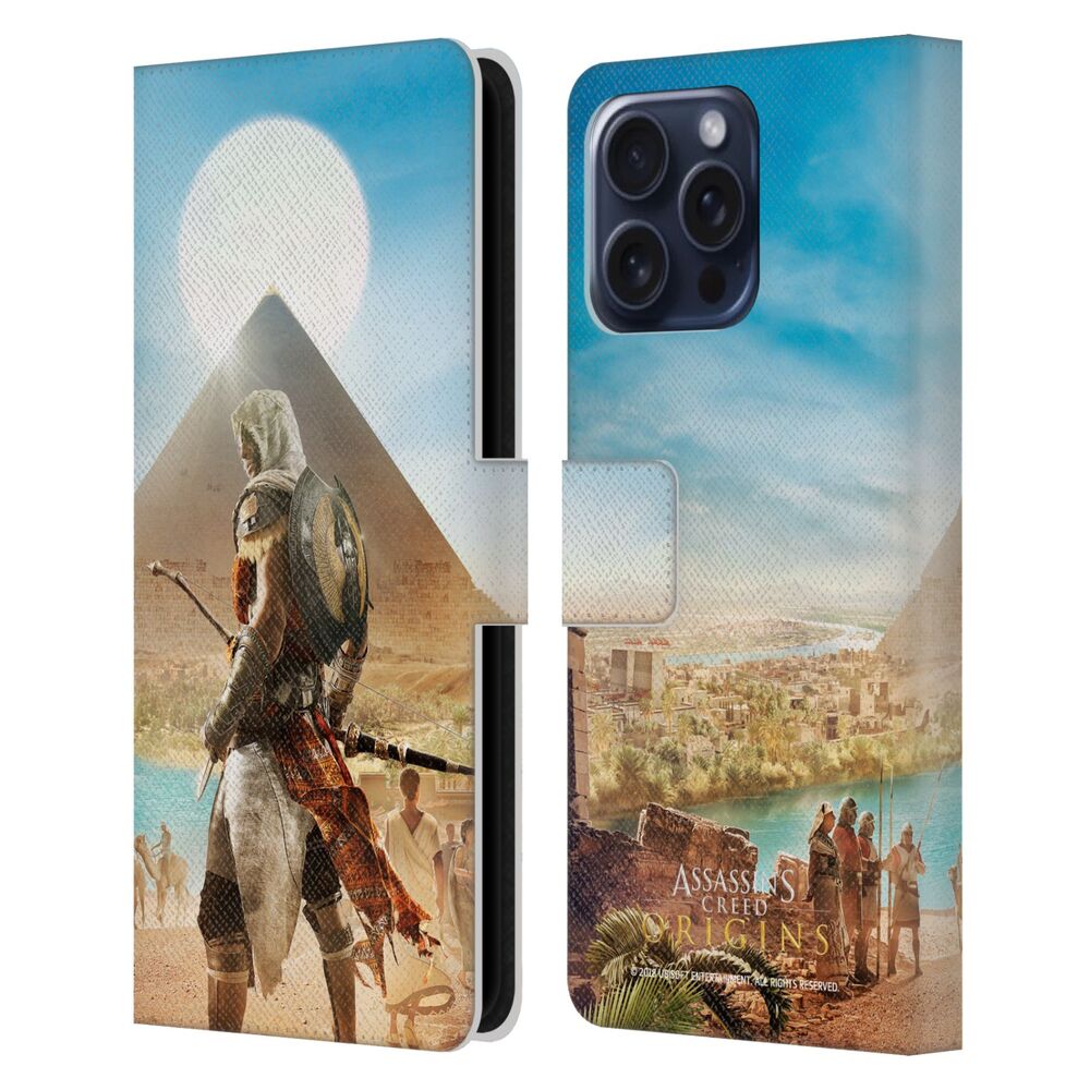 ASSASSINS CREED アサシンクリード - Origins Character Art / Bayek Pyramid レザー手帳型 / Apple iPhoneケース - PGS