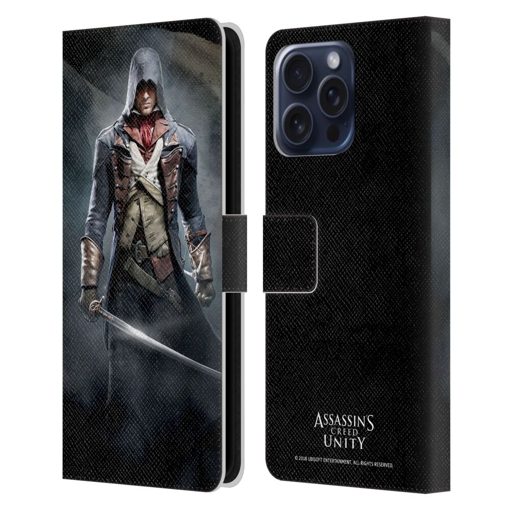 ASSASSINS CREED アサシンクリード - Unity Key Art / Arno Dorian Sword レザー手帳型 / Apple iPhoneケース - PGS
