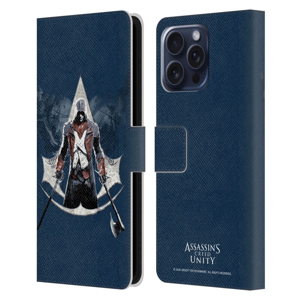 ASSASSINS CREED アサシンクリード - Unity Character Art / Arno Dorian Crest レザー手帳型 / Apple iPhoneケース - PGS