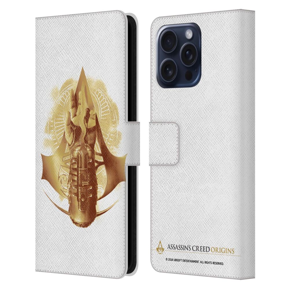 ASSASSINS CREED アサシンクリード - Origins Crests / Hidden Blade レザー手帳型 / Apple iPhoneケース - PGS