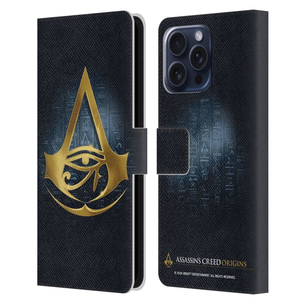 ASSASSINS CREED アサシンクリード - Origins Crests / Hieroglyphic レザー手帳型 / Apple iPhoneケース - PGS