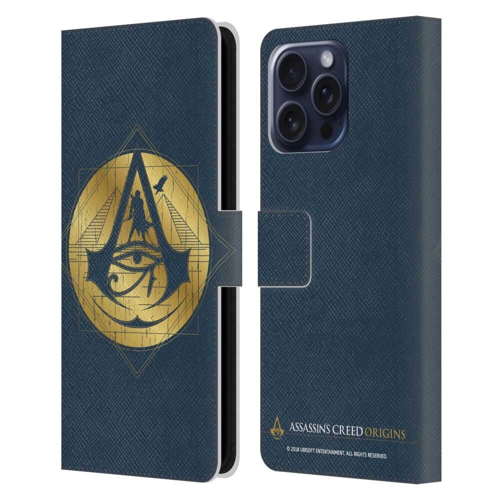 ASSASSINS CREED アサシンクリード - Origins Crests / Silhouette レザー手帳型 / Apple iPhoneケース - PGS