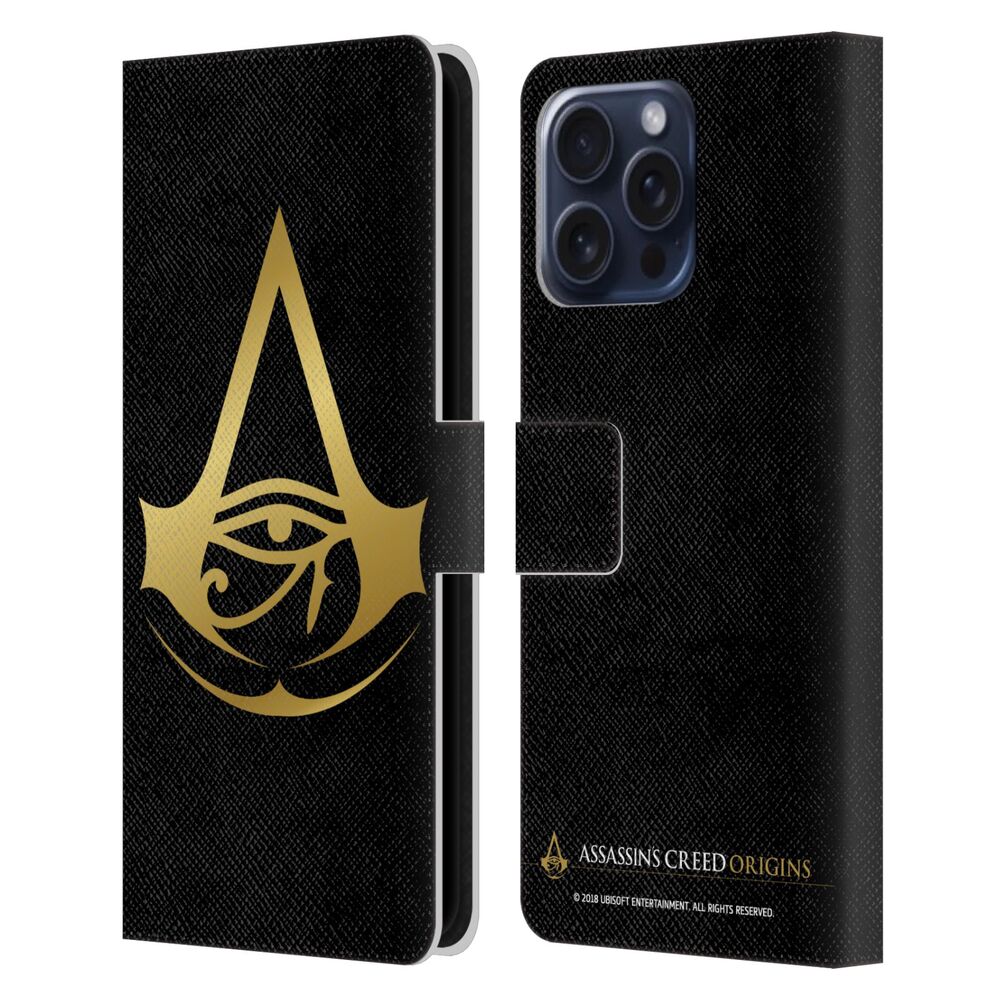 ASSASSINS CREED アサシンクリード - Origins Crests / Plain レザー手帳型 / Apple iPhoneケース - PGS