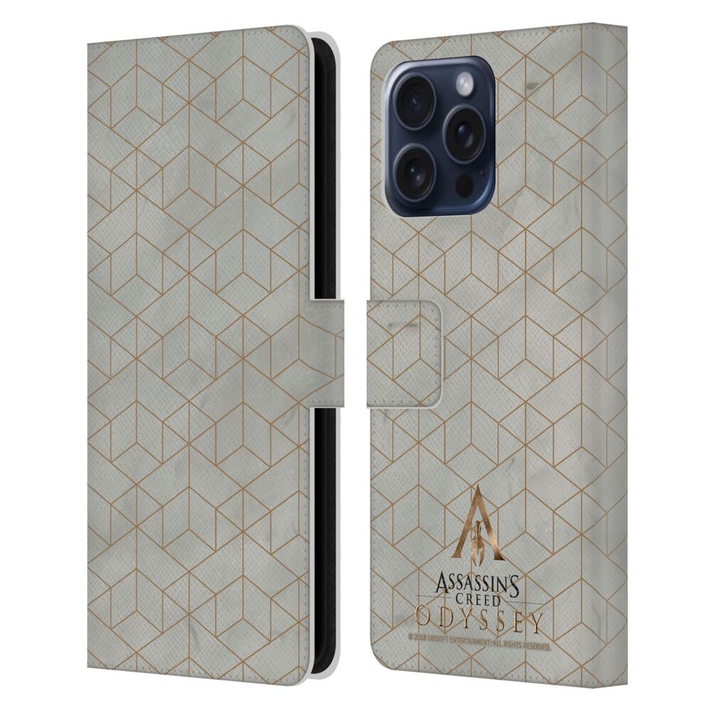 ASSASSINS CREED アサシンクリード - Odyssey Patterns / Gold And Marble レザー手帳型 / Apple iPhoneケース - PGS