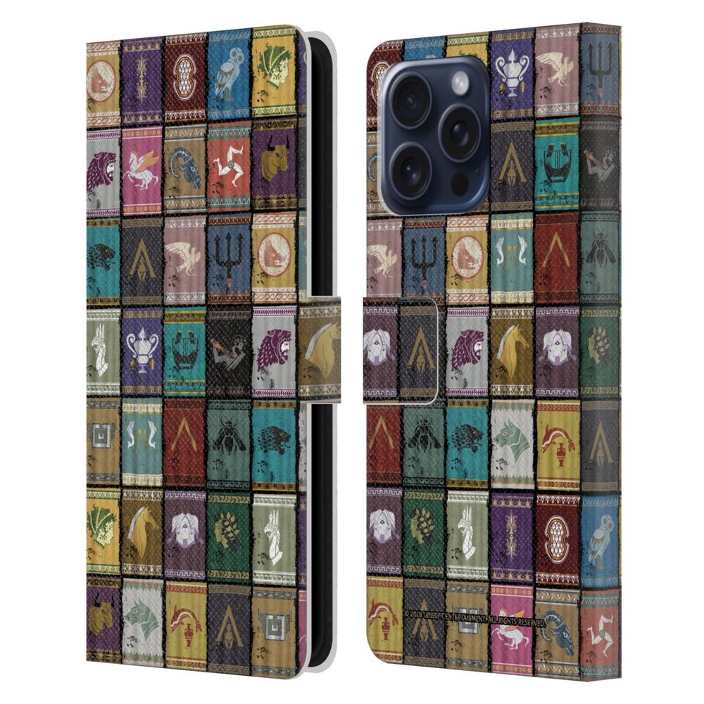 ASSASSINS CREED アサシンクリード - Odyssey Flags / Inisignia レザー手帳型 / Apple iPhoneケース - PGS