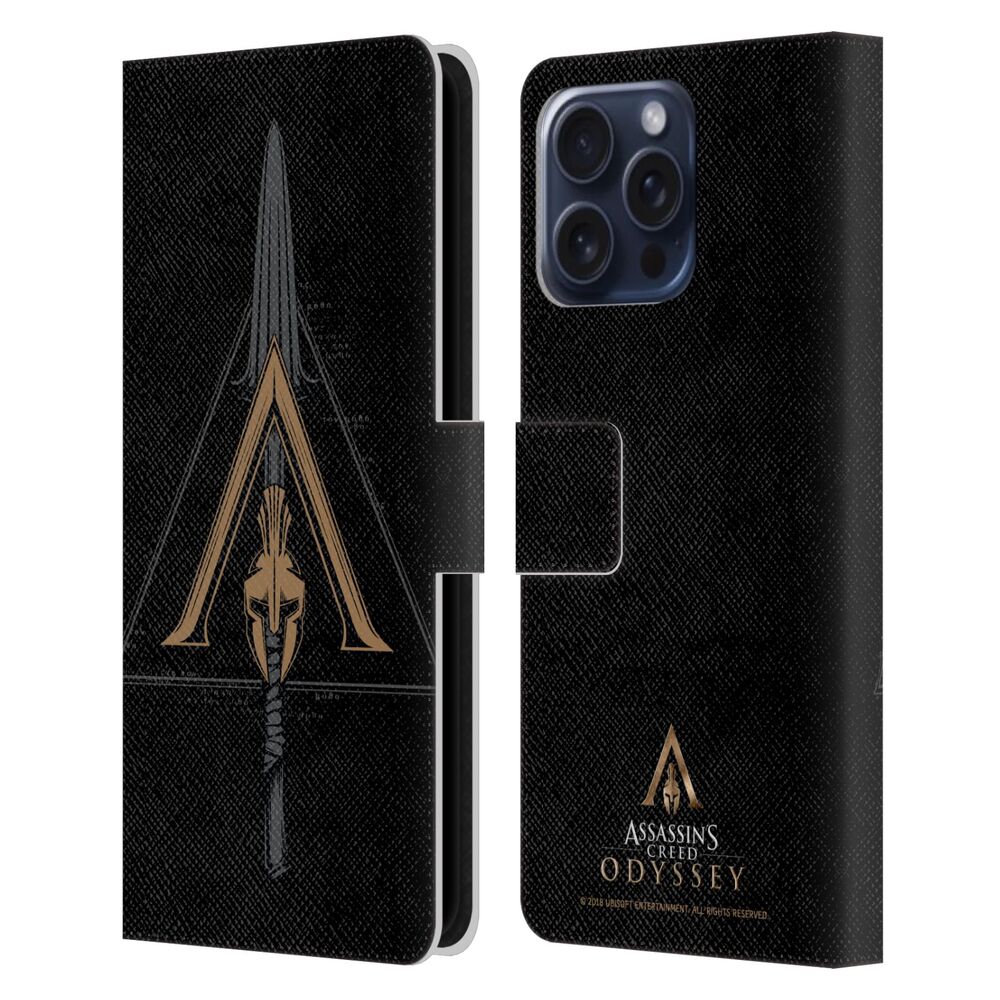 ASSASSINS CREED アサシンクリード - dyssey Artwork / Crest & Broken Spear レザー手帳型 / Apple iPhoneケース - PGS