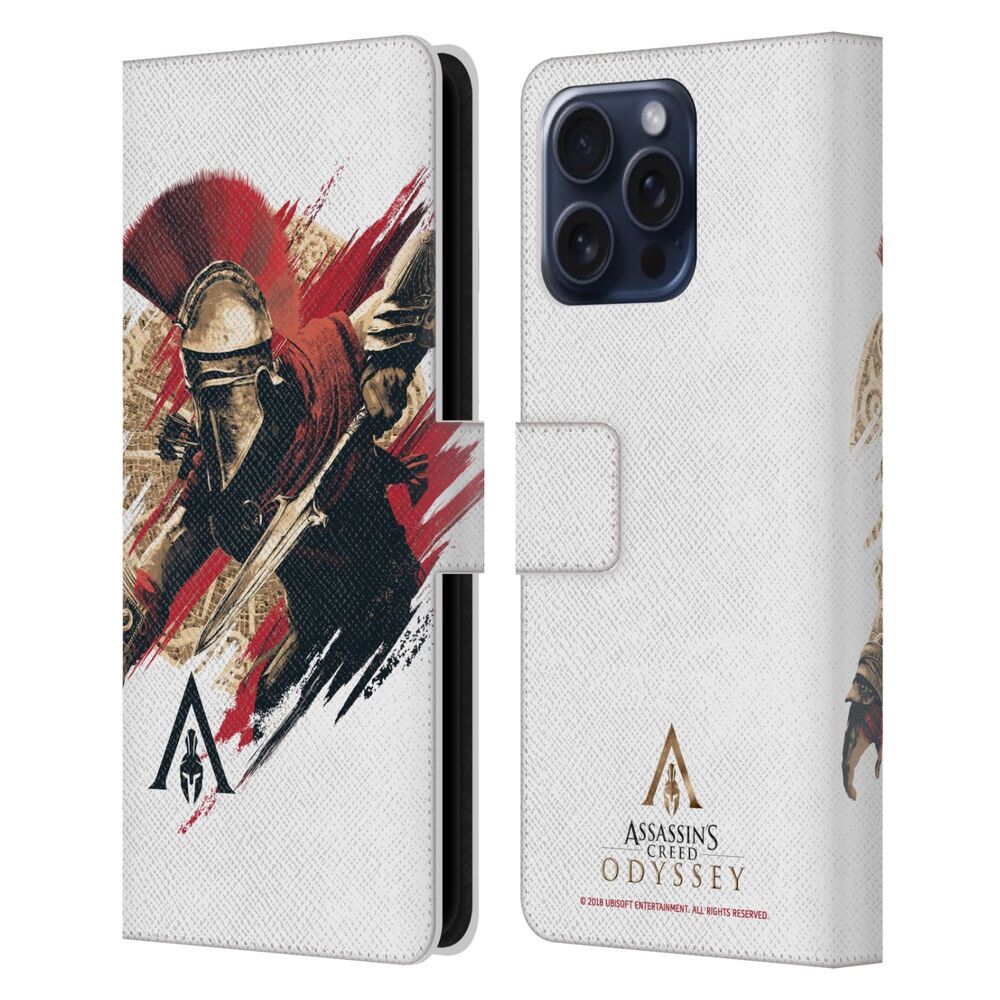 ASSASSINS CREED アサシンクリード - Odyssey Artwork / Alexios With Spear レザー手帳型 / Apple iPhoneケース - PGS
