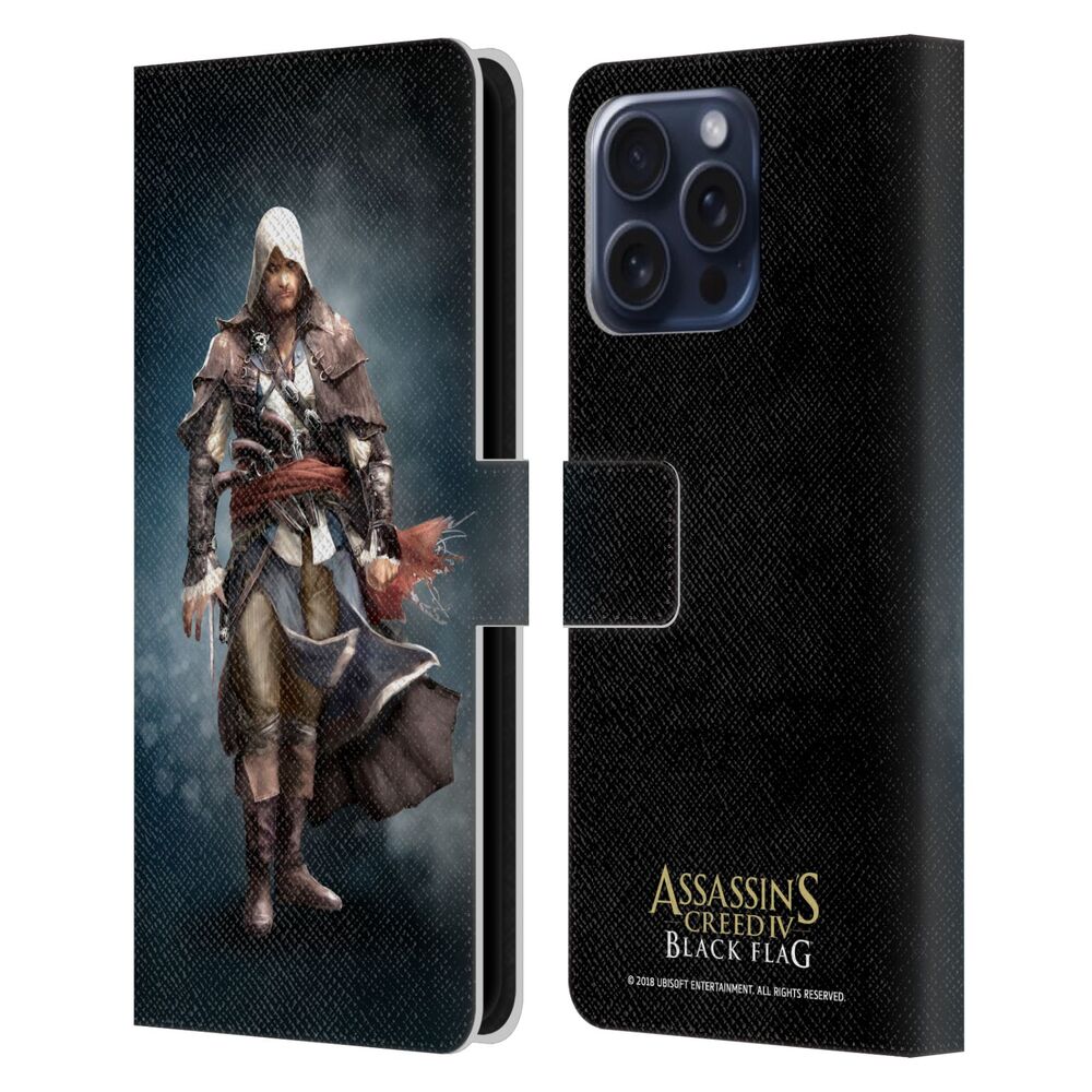 ASSASSINS CREED アサシンクリード - Black Flag Characters / Edward Kenway レザー手帳型 / Apple iPhoneケース - PGS