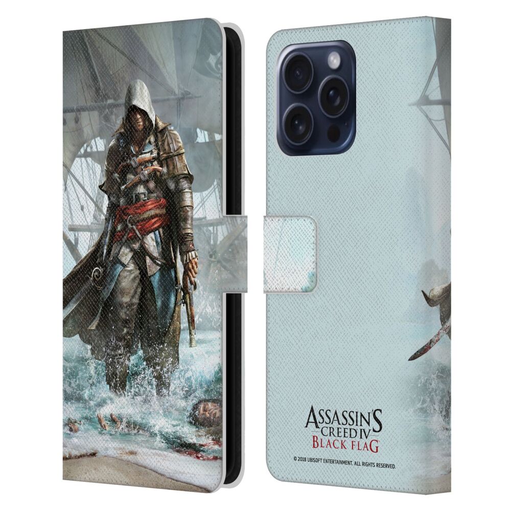 ASSASSINS CREED アサシンクリード - Black Flag Key Art / Edward on Shore レザー手帳型 / Apple iPhoneケース - PGS